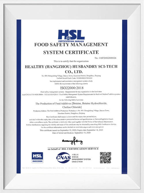 ISO22000-2018 Certificate